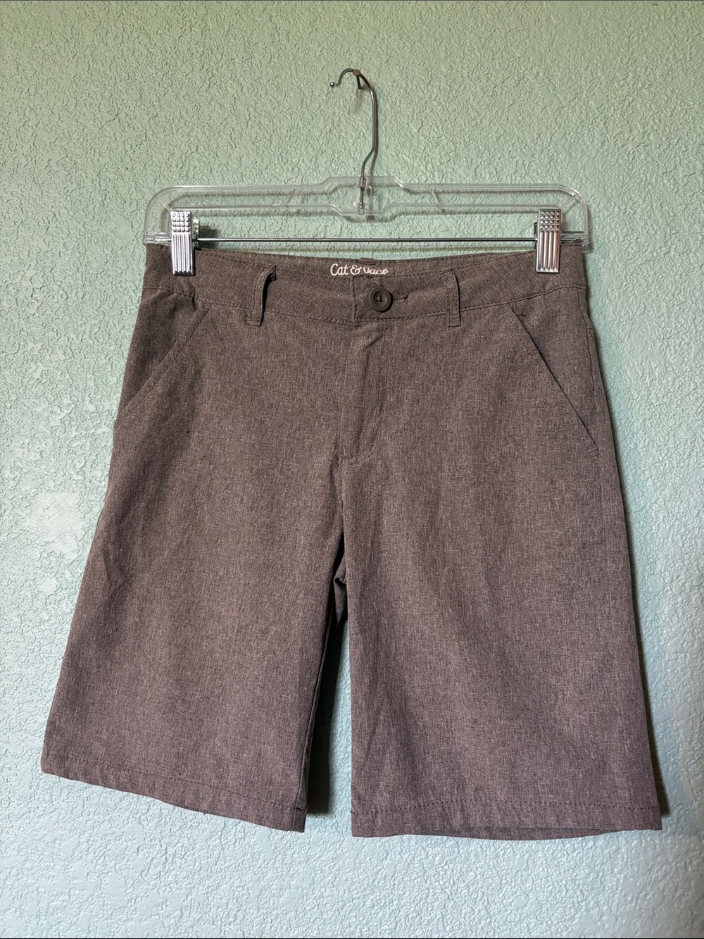 Cat & Jack Grey Boy’s Tailored Bermuda Shorts with Stretch Size 12 Like New
